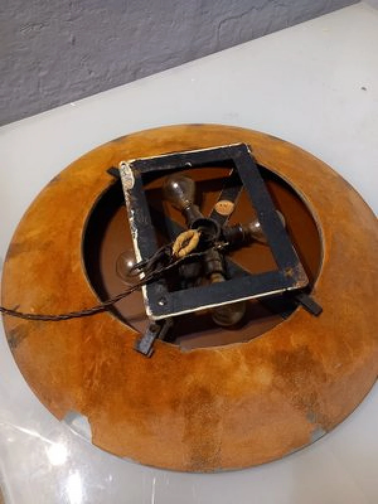 Specchio retroilluminato e dipinto di Sant'ambrogio De Berti, anni '50 4