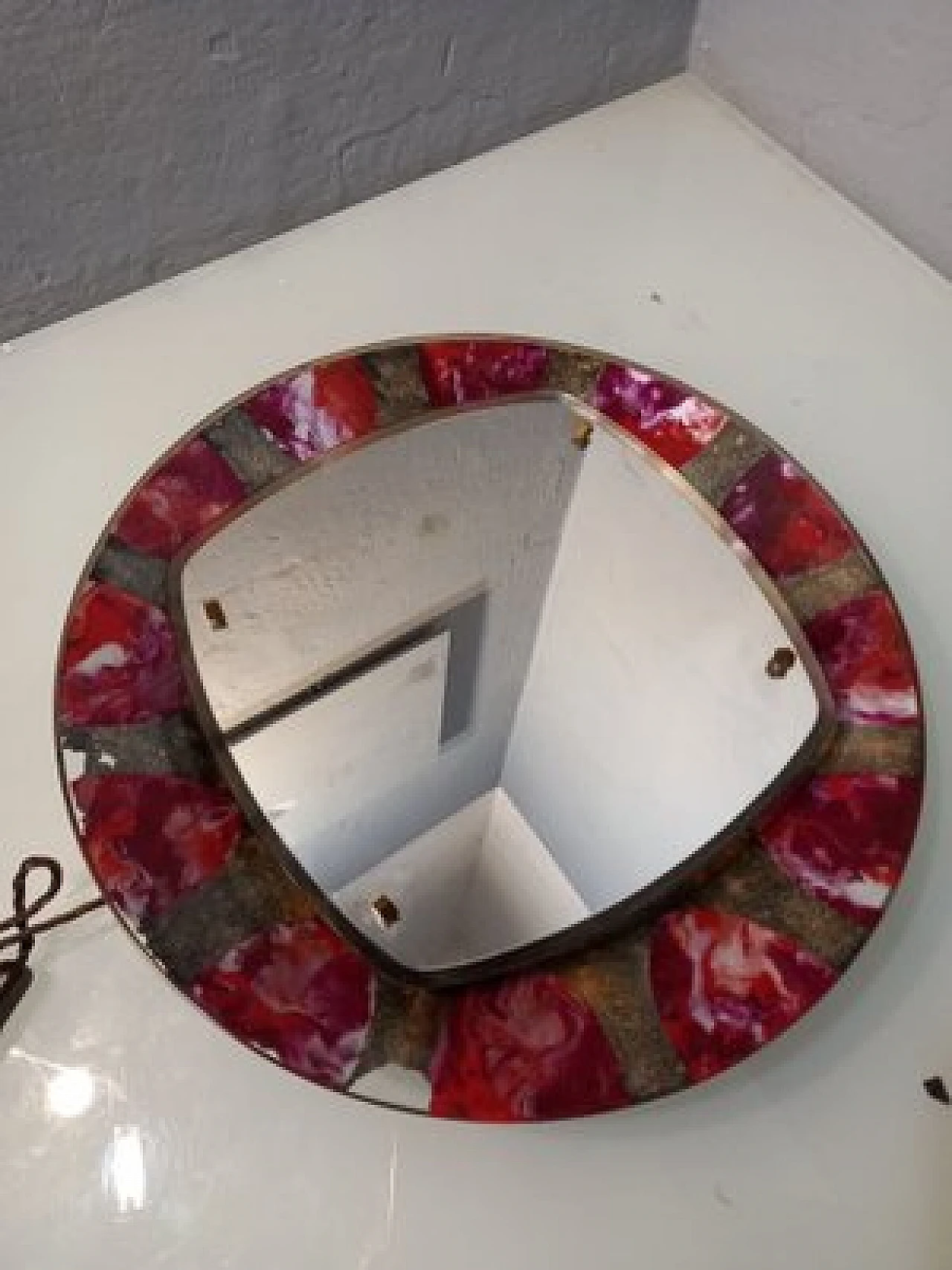 Specchio retroilluminato e dipinto di Sant'ambrogio De Berti, anni '50 6