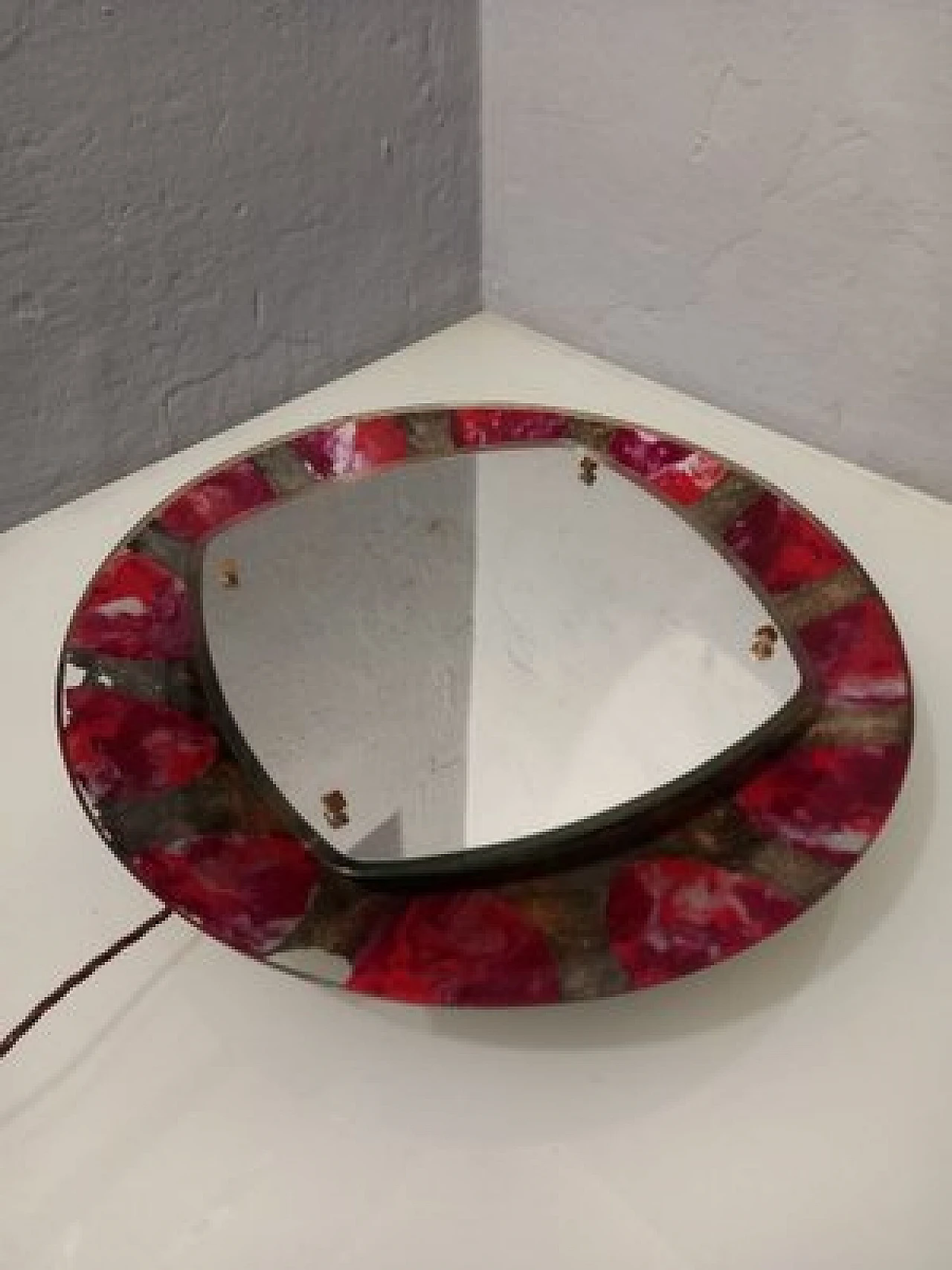 Specchio retroilluminato e dipinto di Sant'ambrogio De Berti, anni '50 9