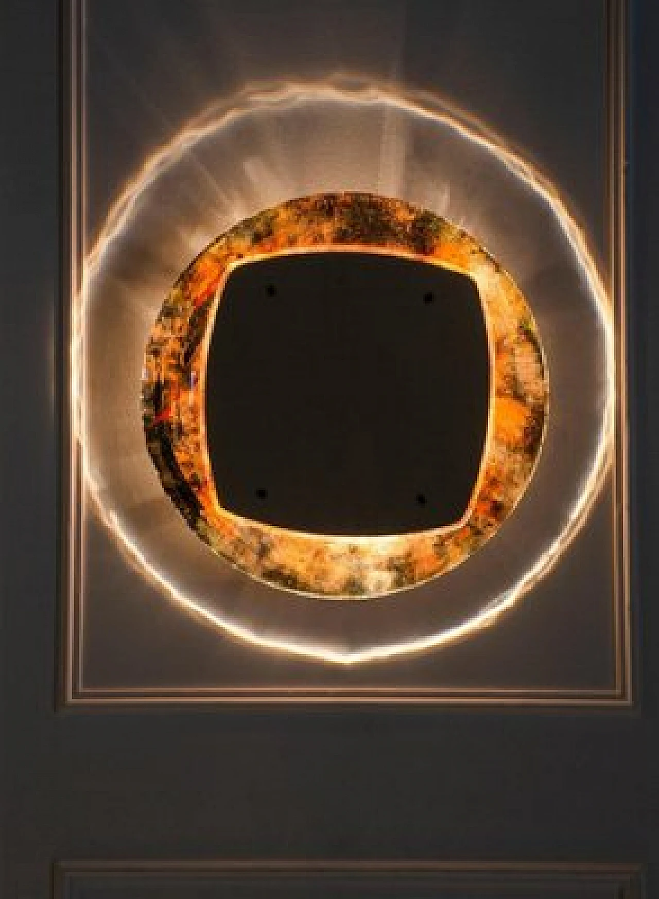 Specchio retroilluminato e dipinto di Sant'ambrogio De Berti, anni '50 11