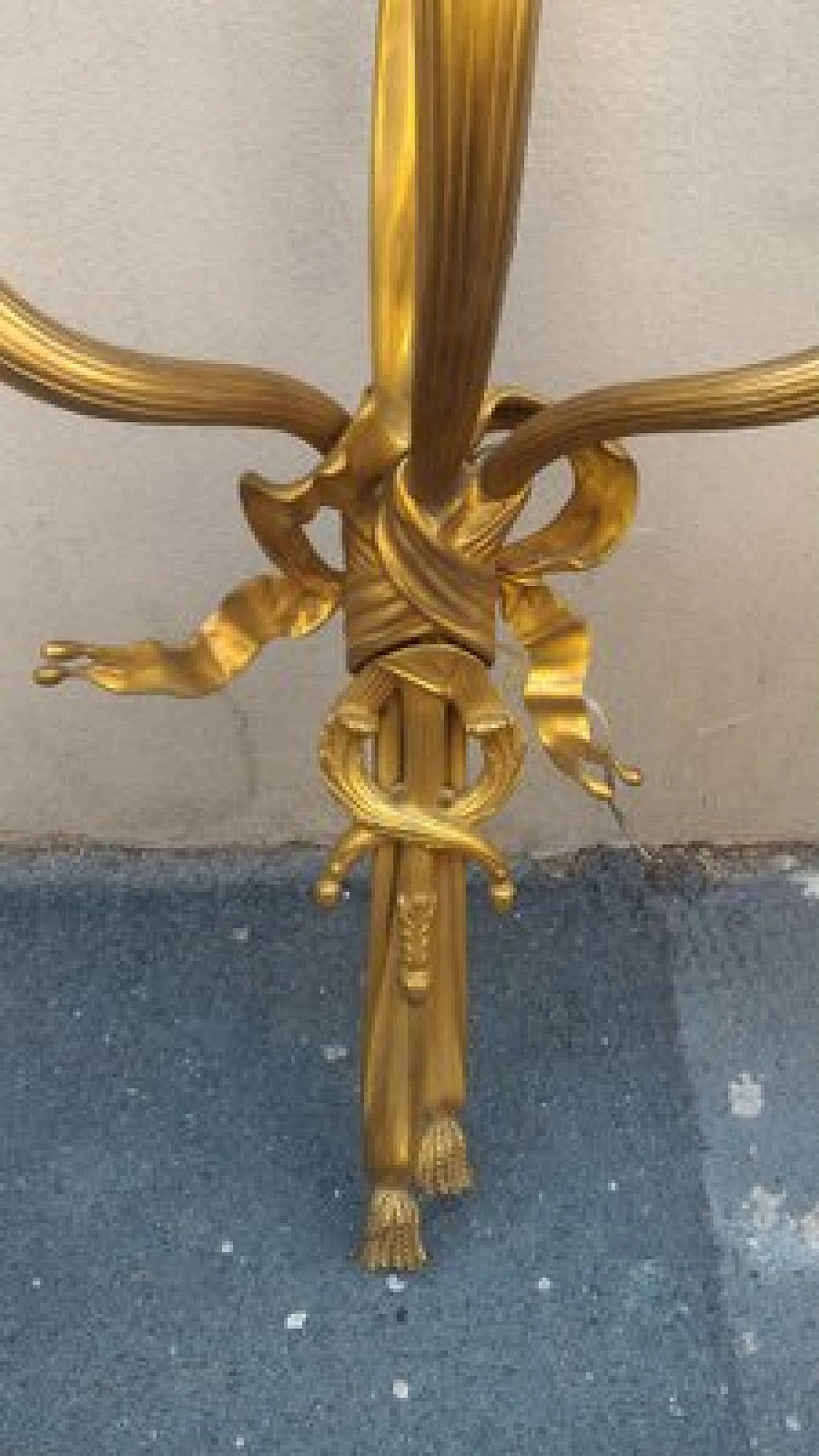 Pair of Louis XV style gilded bronze wall lights, 1950s 2