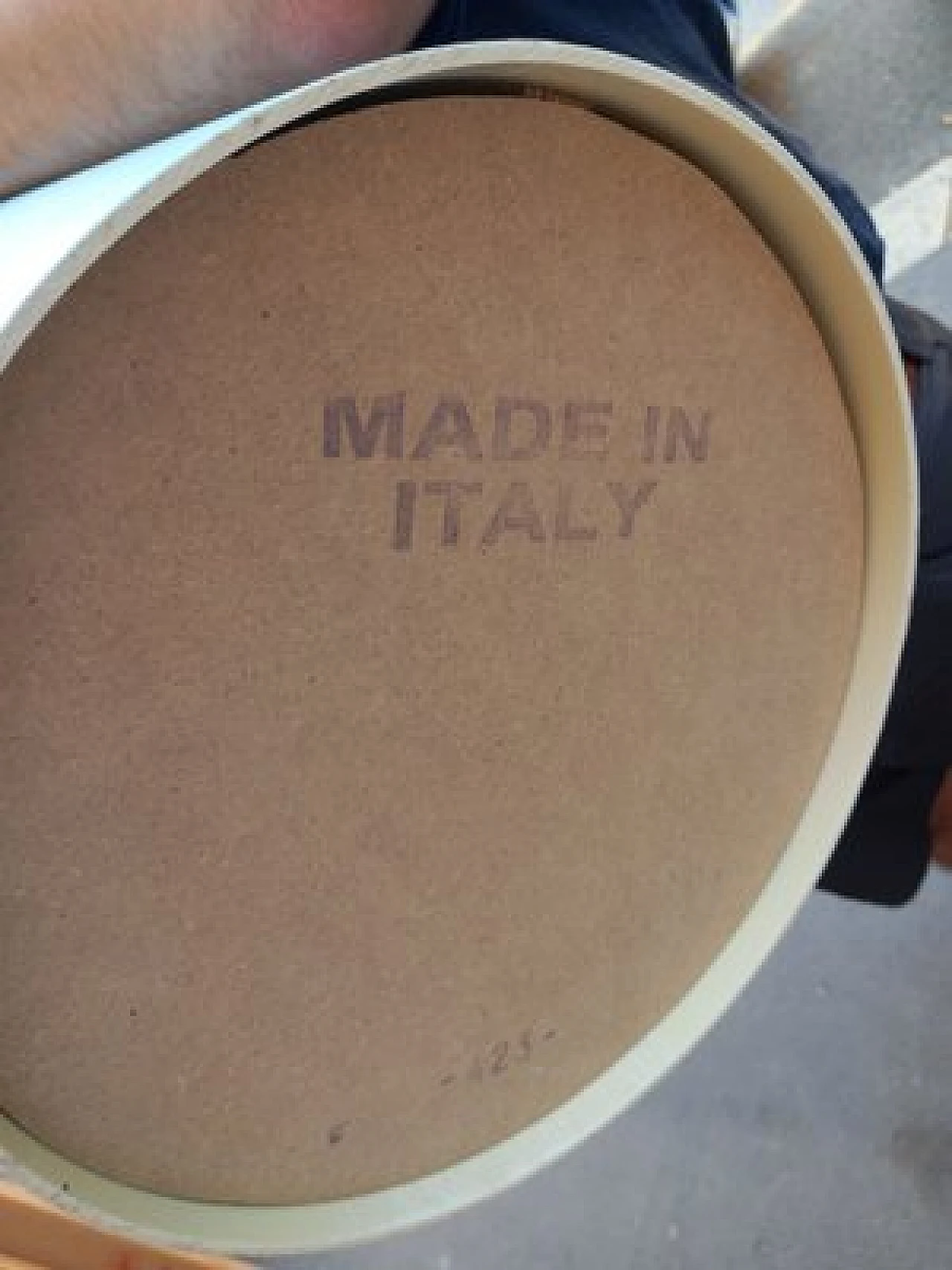 Specchio da terra Unghia in legno e pvc azzurro, anni 2000 9