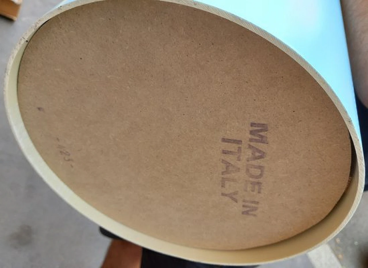 Specchio da terra Unghia in legno e pvc azzurro, anni 2000 13