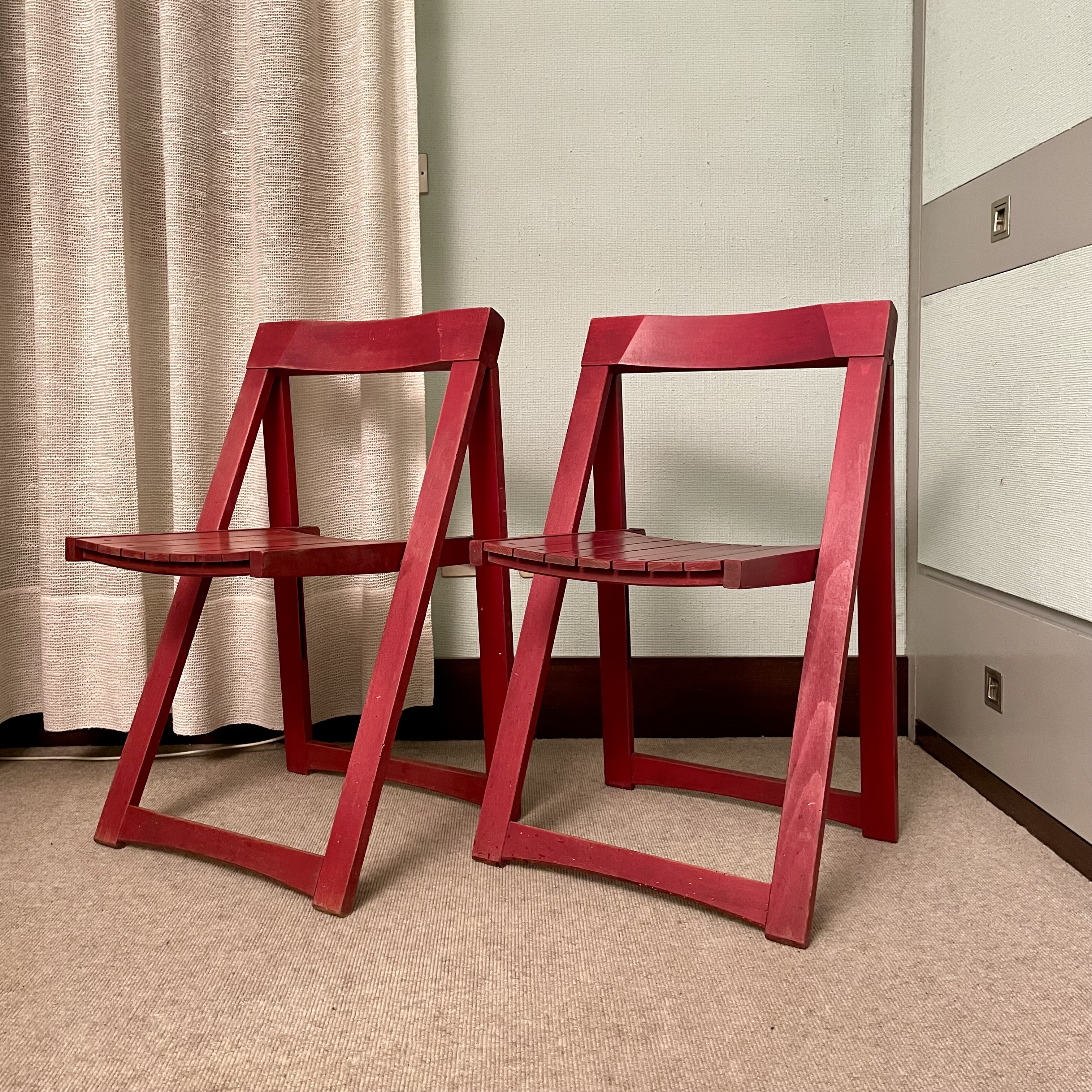 Pair of Trieste folding chairs by Aldo Jacober, 1960s | intOndo