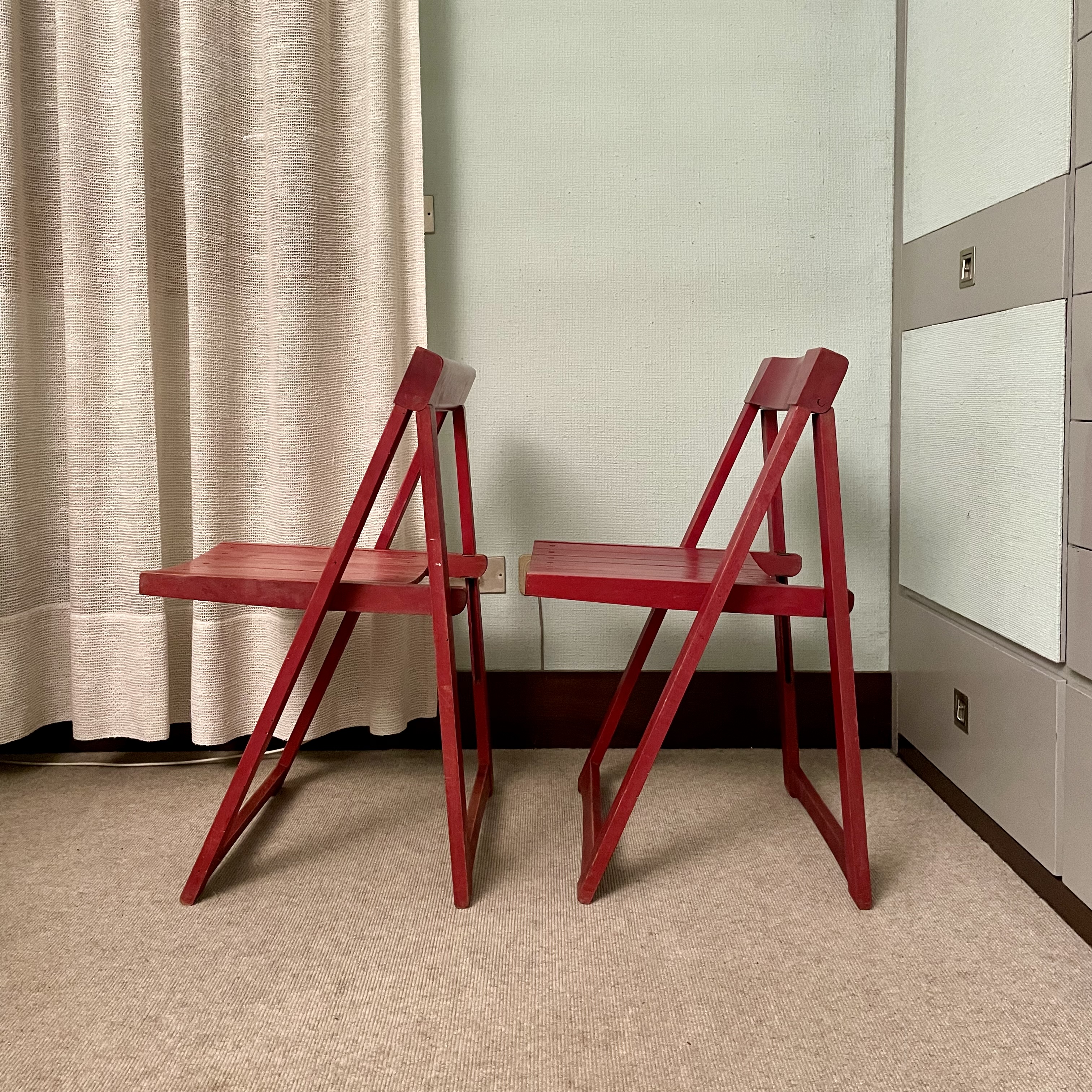 Pair of Trieste folding chairs by Aldo Jacober, 1960s | intOndo