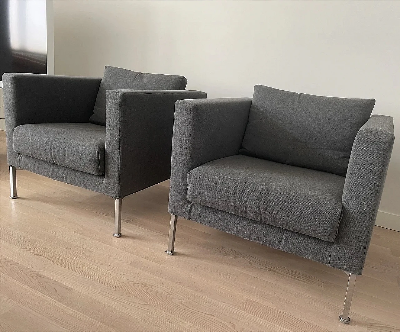 Pair of Box armchairs by Piero Lissoni for Living Divani 1