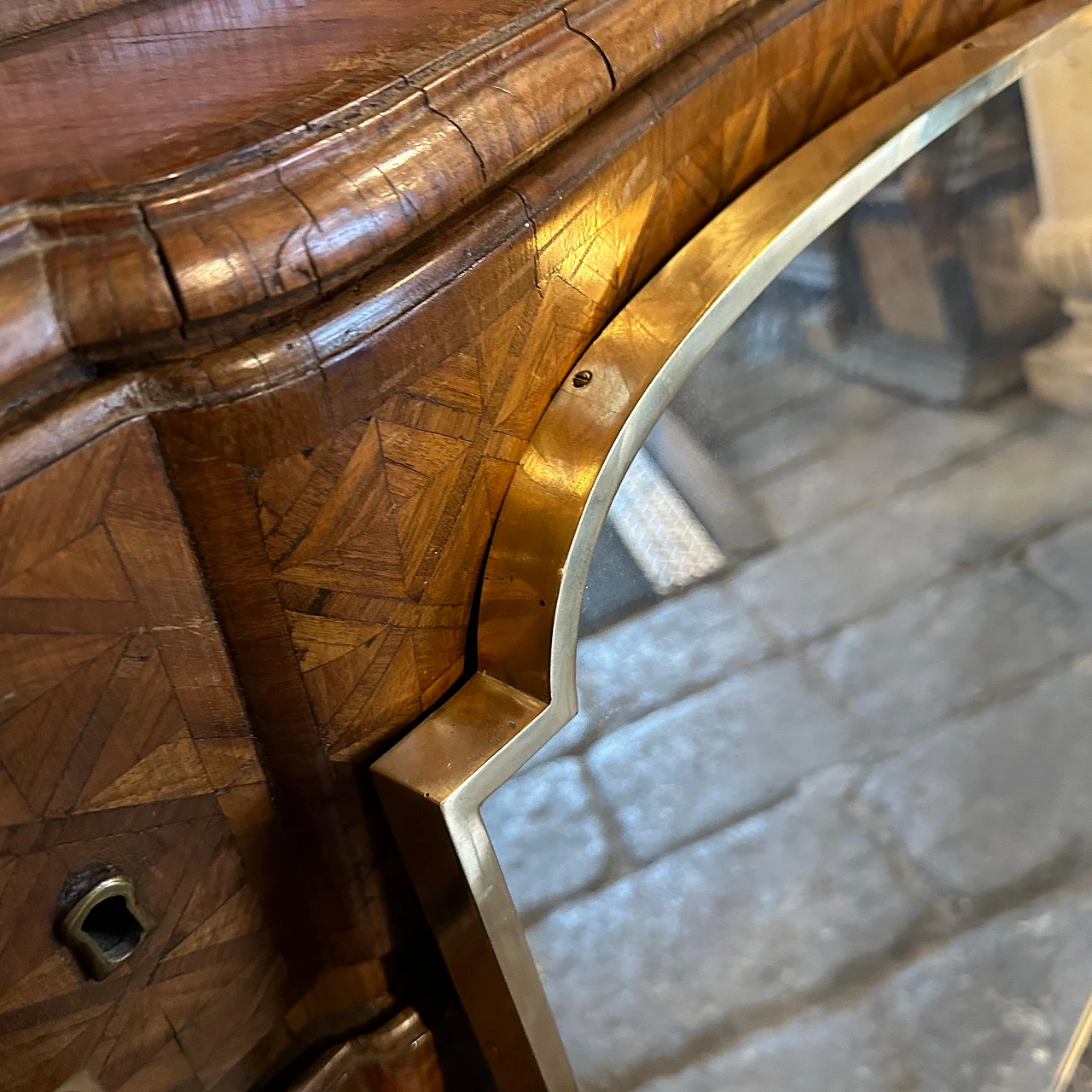 Pair of brass mirrors in the style of Gio Ponti, 1950s 6