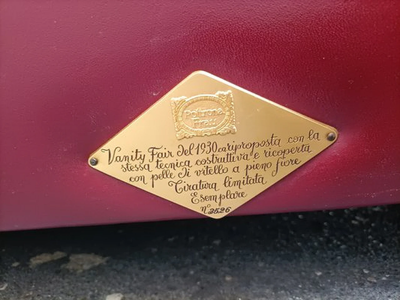 Pair of red Vanity Fair armchairs by R. Frau for Poltrona Frau, 1980s 10