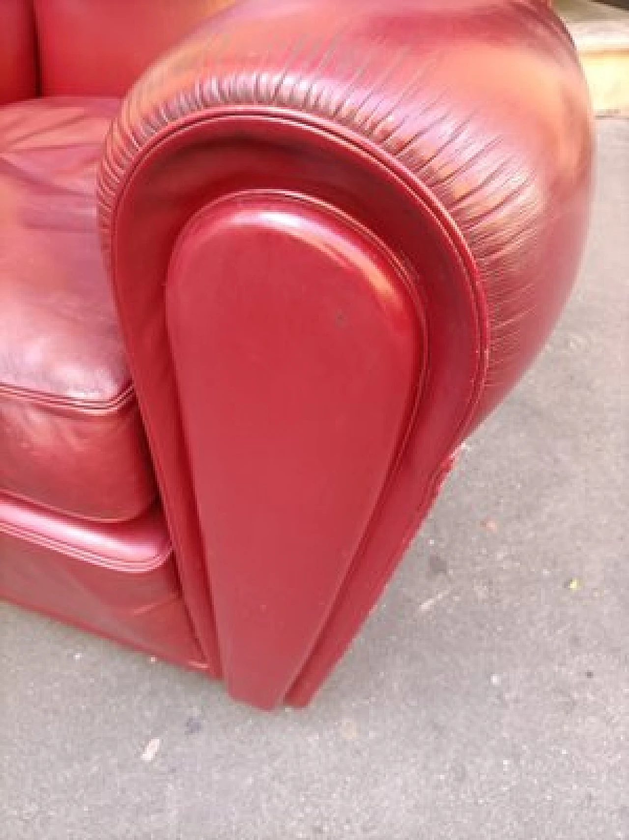 Pair of red Vanity Fair armchairs by R. Frau for Poltrona Frau, 1980s 19