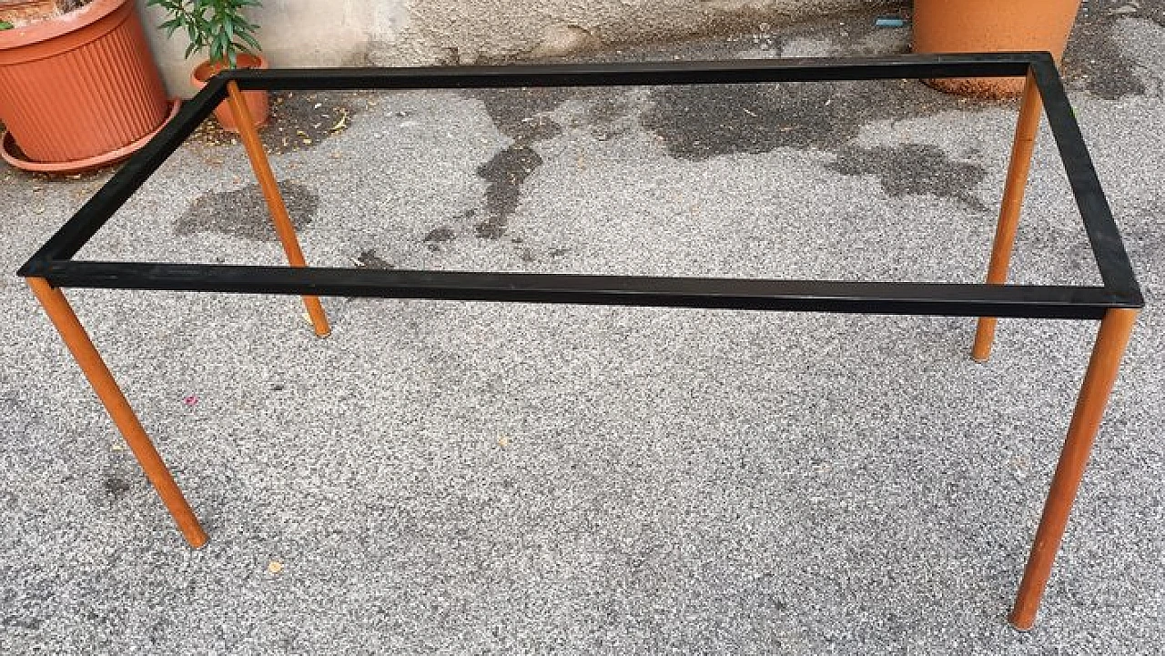 Tavolo in legno e vetro in stile Le Corbusier di Cassina, anni '80 5