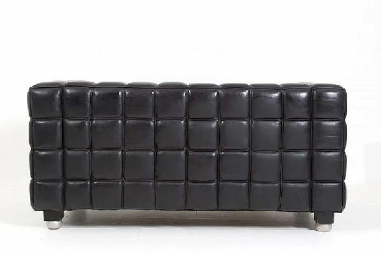 Divano Kubus in pelle di Josef Hoffman per Franz Wittmann, anni '80 3