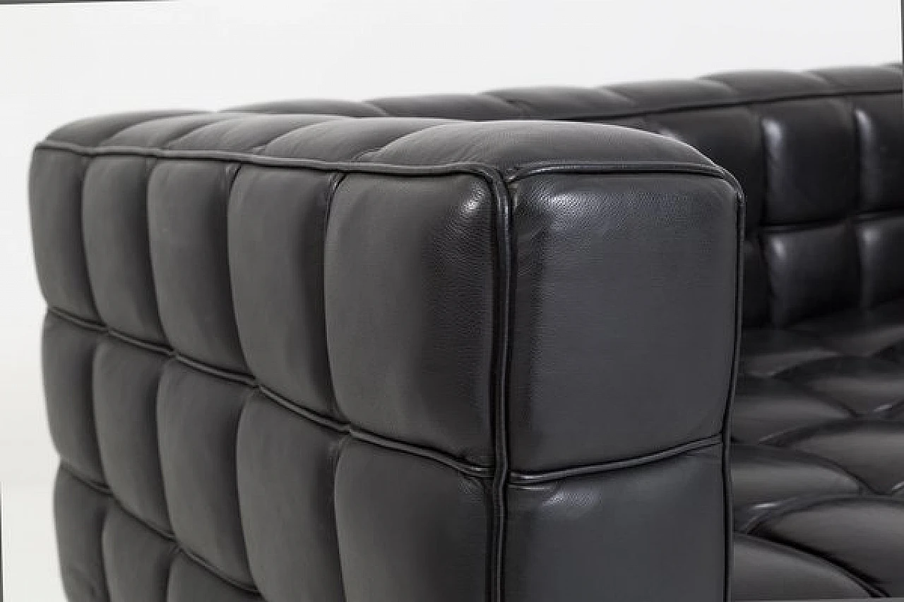 Divano Kubus in pelle di Josef Hoffman per Franz Wittmann, anni '80 5