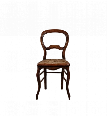 Louis Philippe walnut chair with woven seat, 19th century