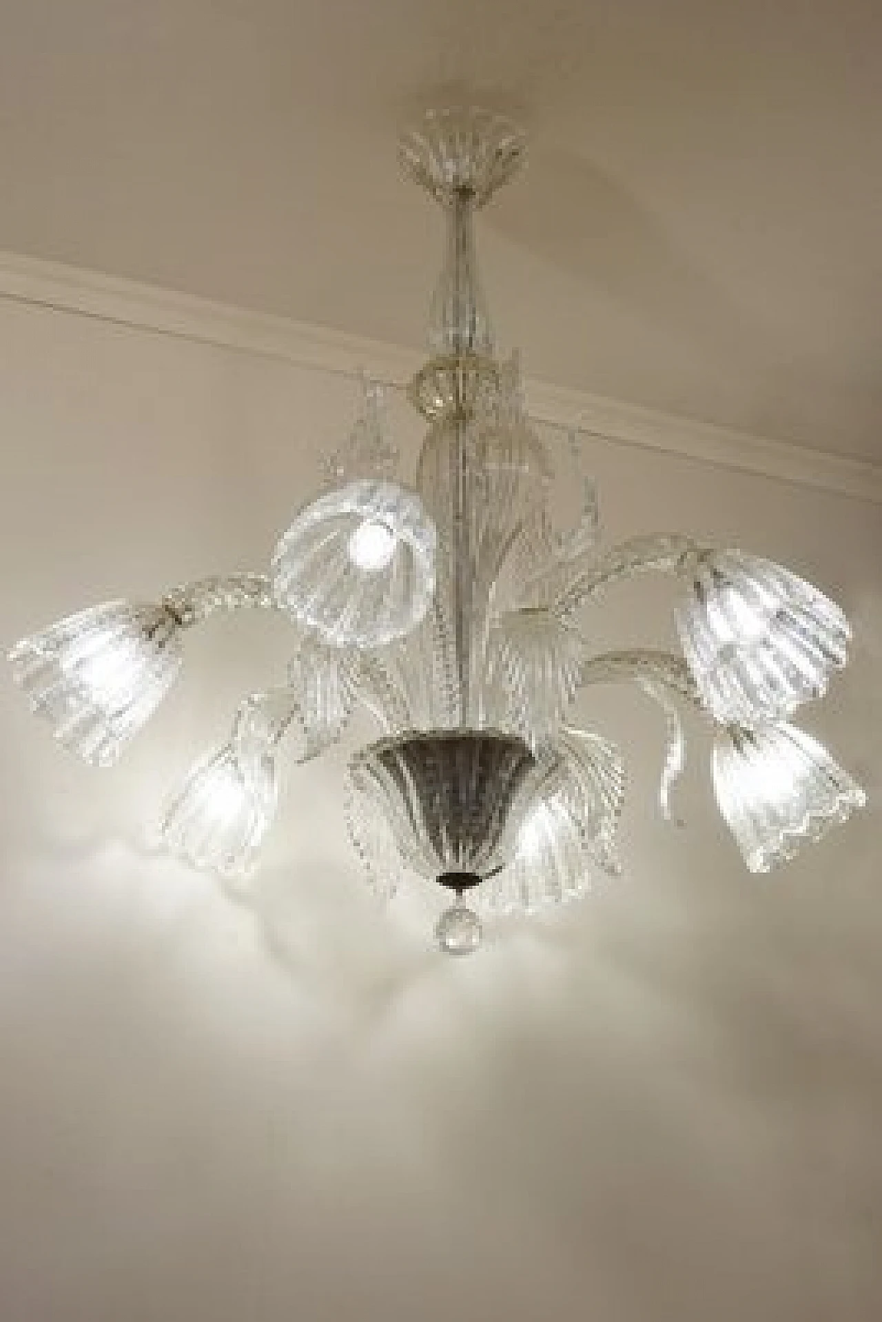 Murano glass chandelier by Barovier & Toso, 1940s 11
