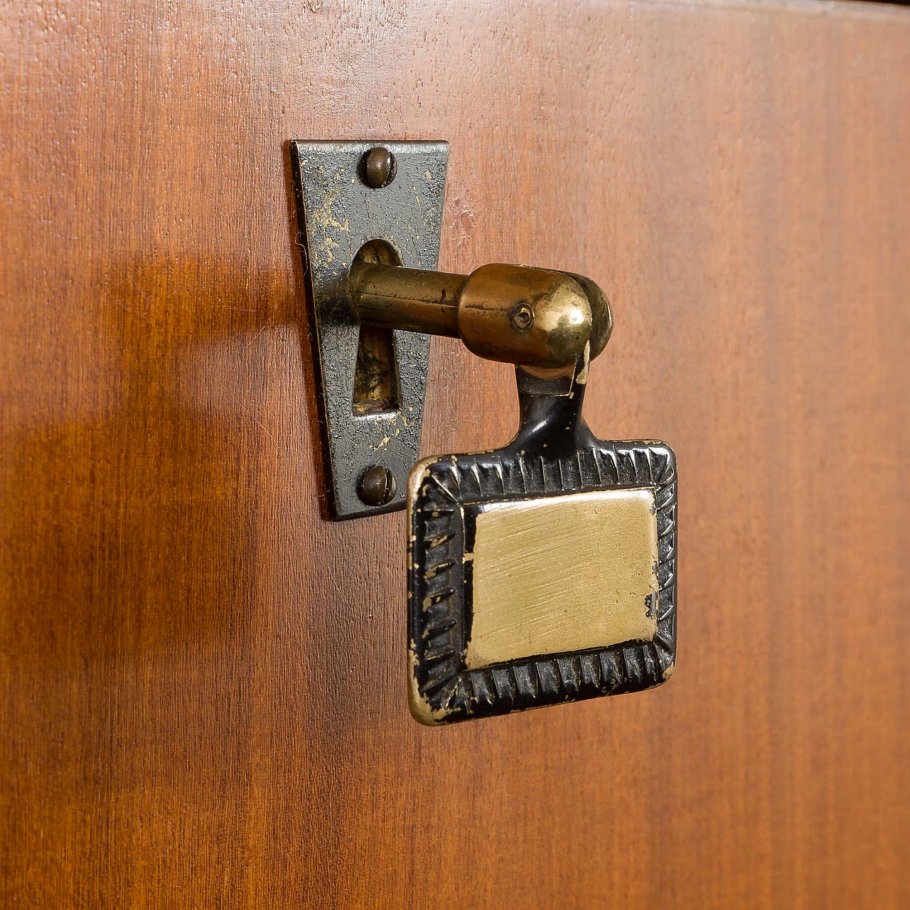 Teak veneered wood and metal bookcase, 1970s 13