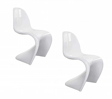 Coppia di Sedie S in vetroresina di V. Panton per Vitra, anni '80