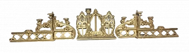3 Candelabri da altare Neogotici in legno dorato, prima metà dell'800