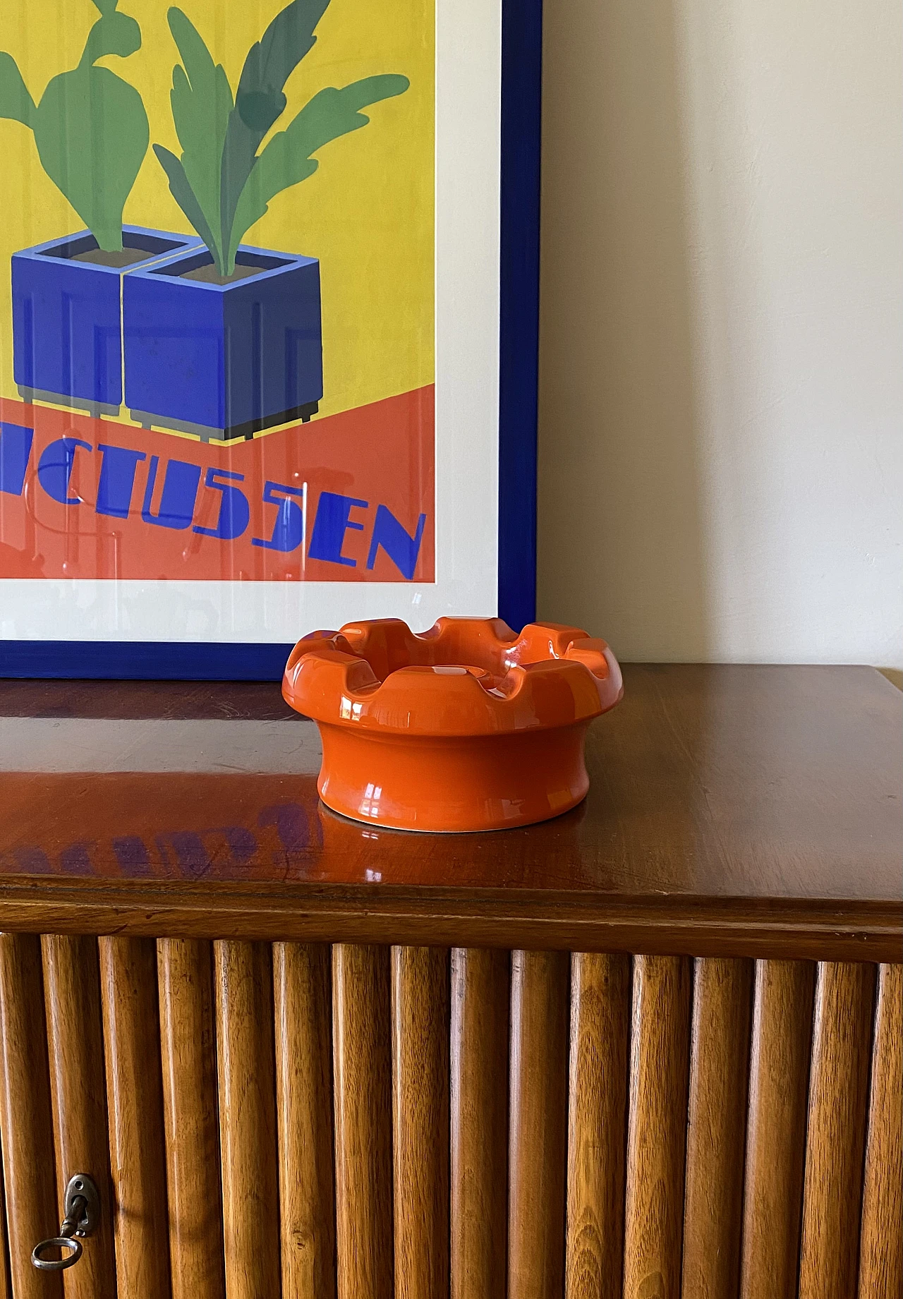 Posacenere in ceramica arancione di Pino Spagnolo per Sicart, anni '70 2