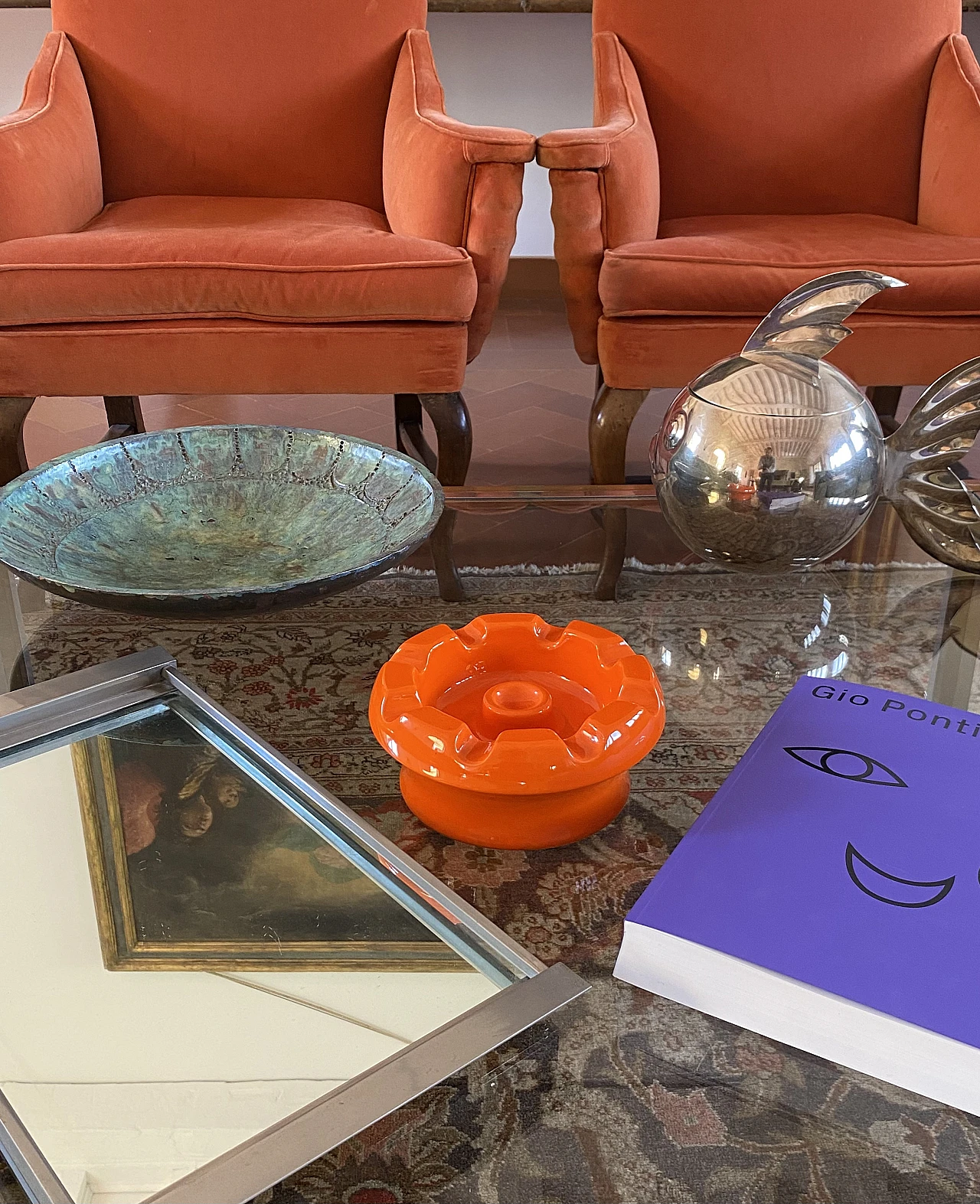 Posacenere in ceramica arancione di Pino Spagnolo per Sicart, anni '70 6