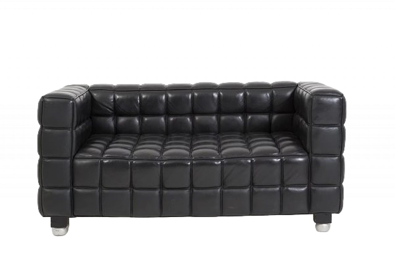 Divano Kubus in pelle di Josef Hoffman per Franz Wittmann, anni '80 6