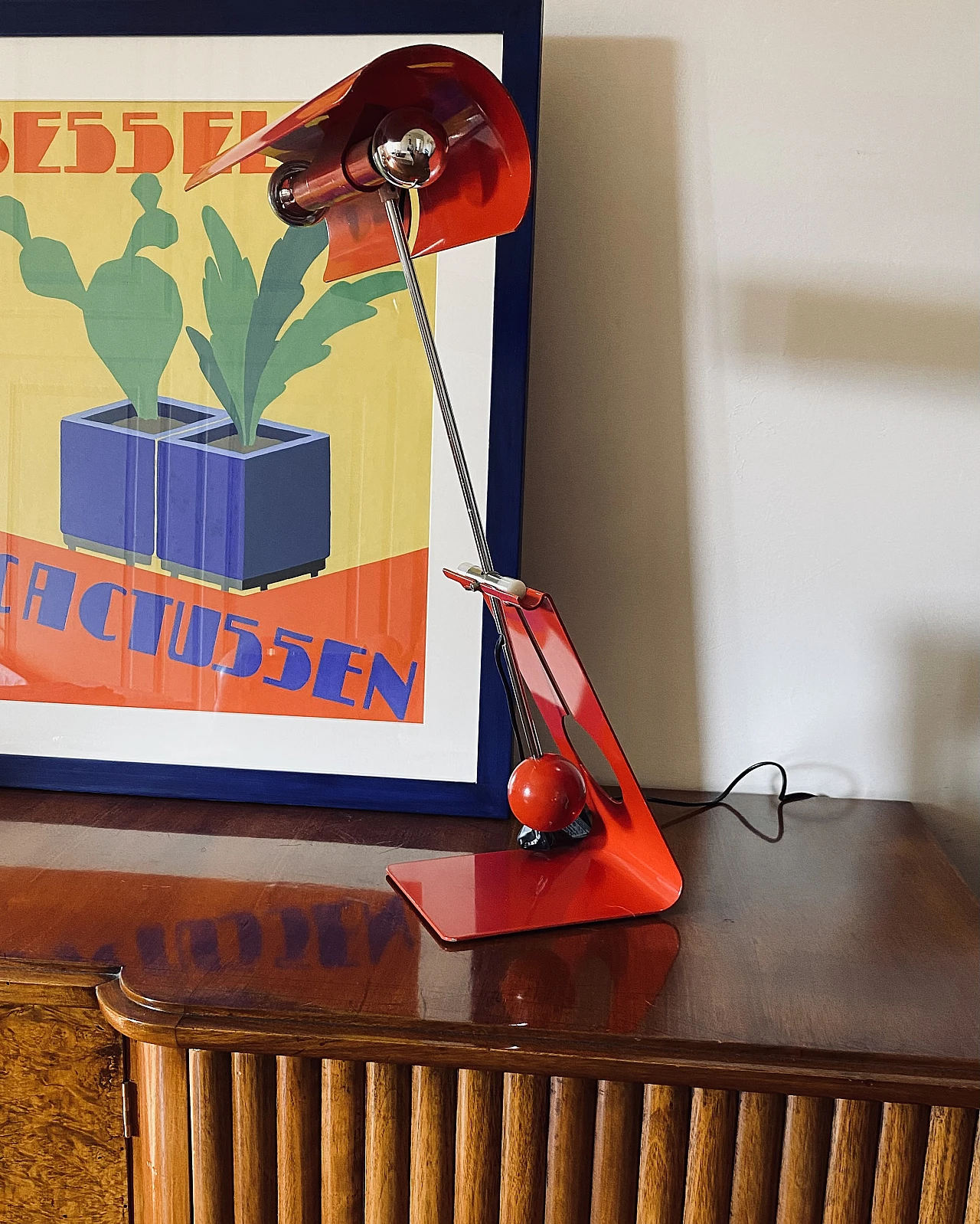 Red Picchio table lamp by Mauro Martini, 1970s 2