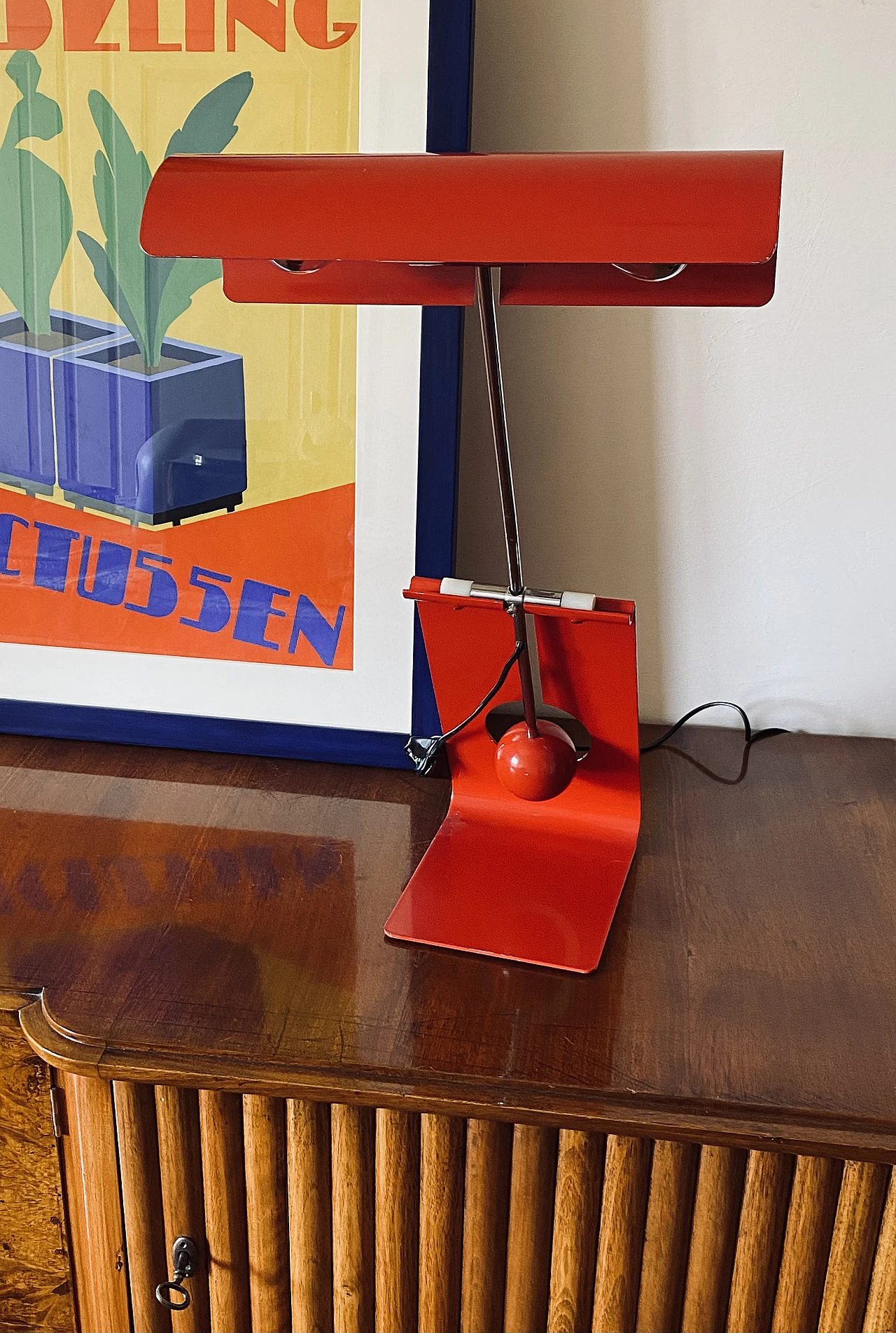 Red Picchio table lamp by Mauro Martini, 1970s 3