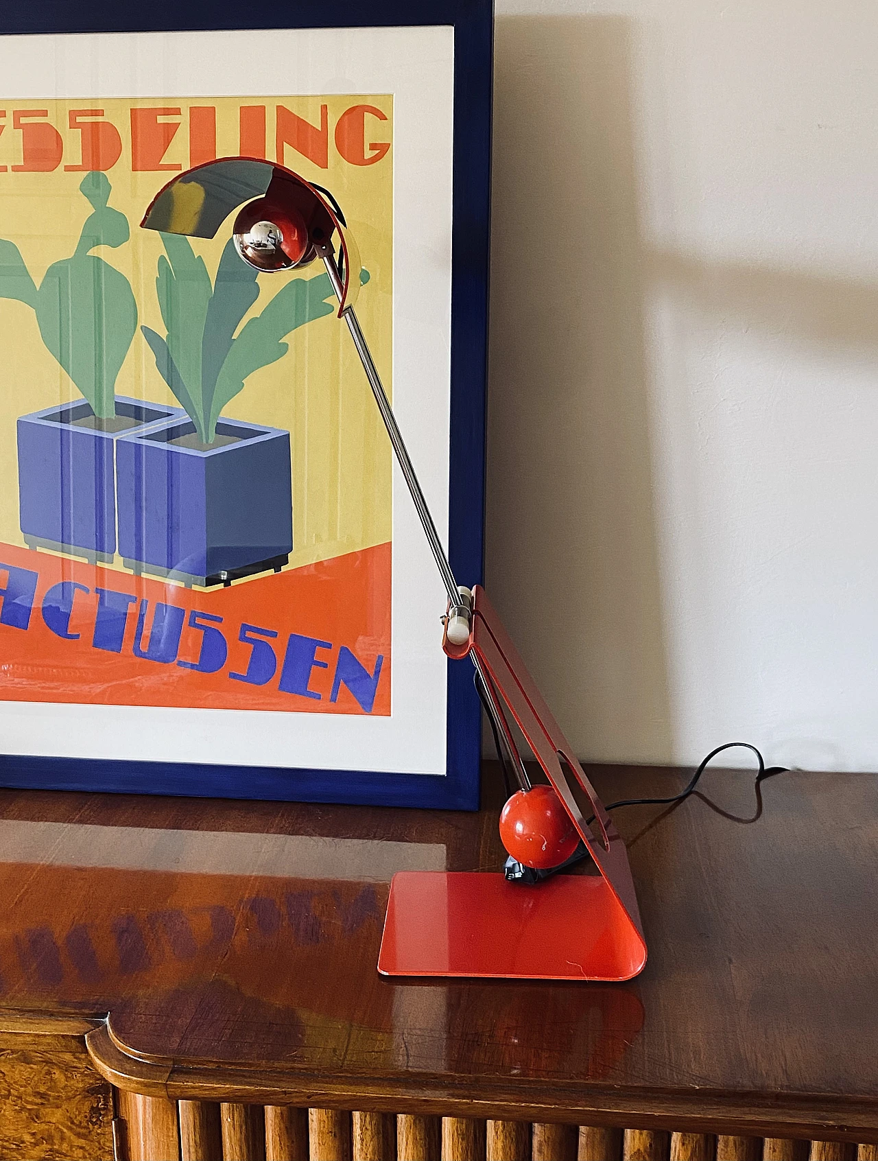 Red Picchio table lamp by Mauro Martini, 1970s 4