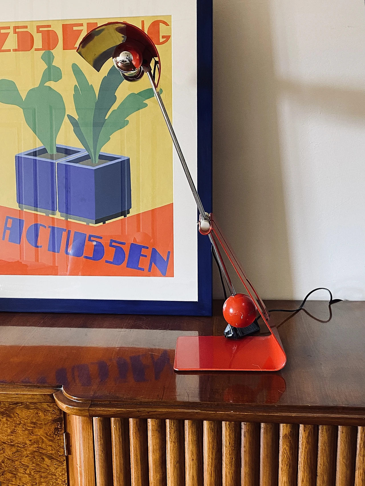 Red Picchio table lamp by Mauro Martini, 1970s 5