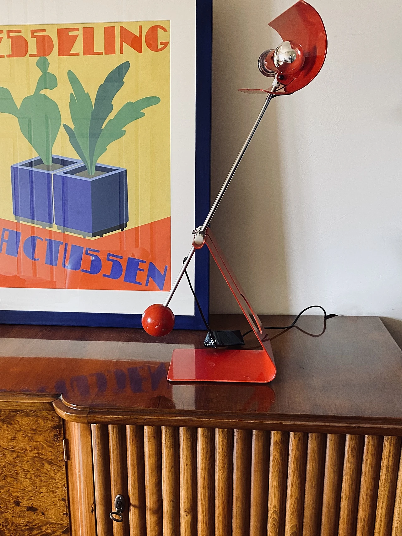 Red Picchio table lamp by Mauro Martini, 1970s 6