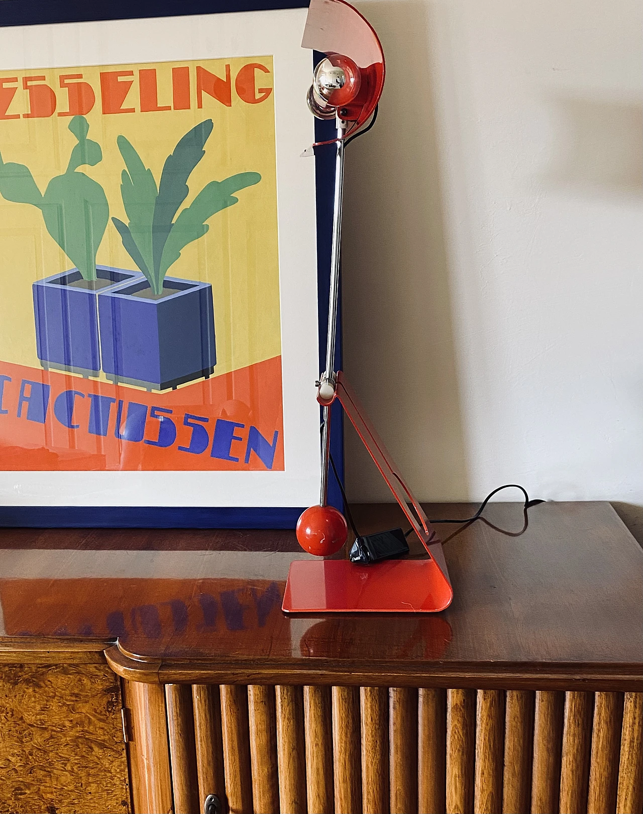 Red Picchio table lamp by Mauro Martini, 1970s 7