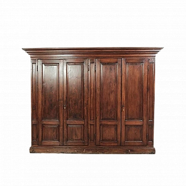 Four-door stained spruce wardrobe, second half of the 19th century