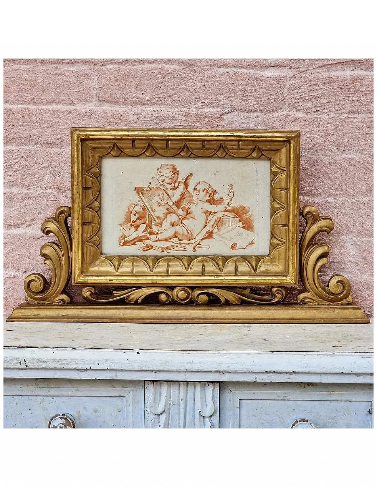 Jean Baptiste Huet, Allegory of the Arts with putti, engraving, 1785 1