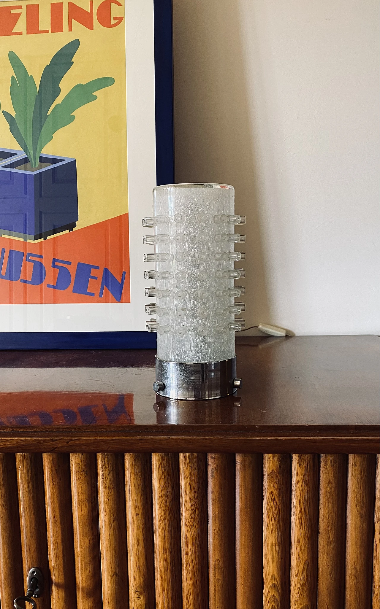 Murano glass and chrome-plated aluminium table lamp, 1980s 2