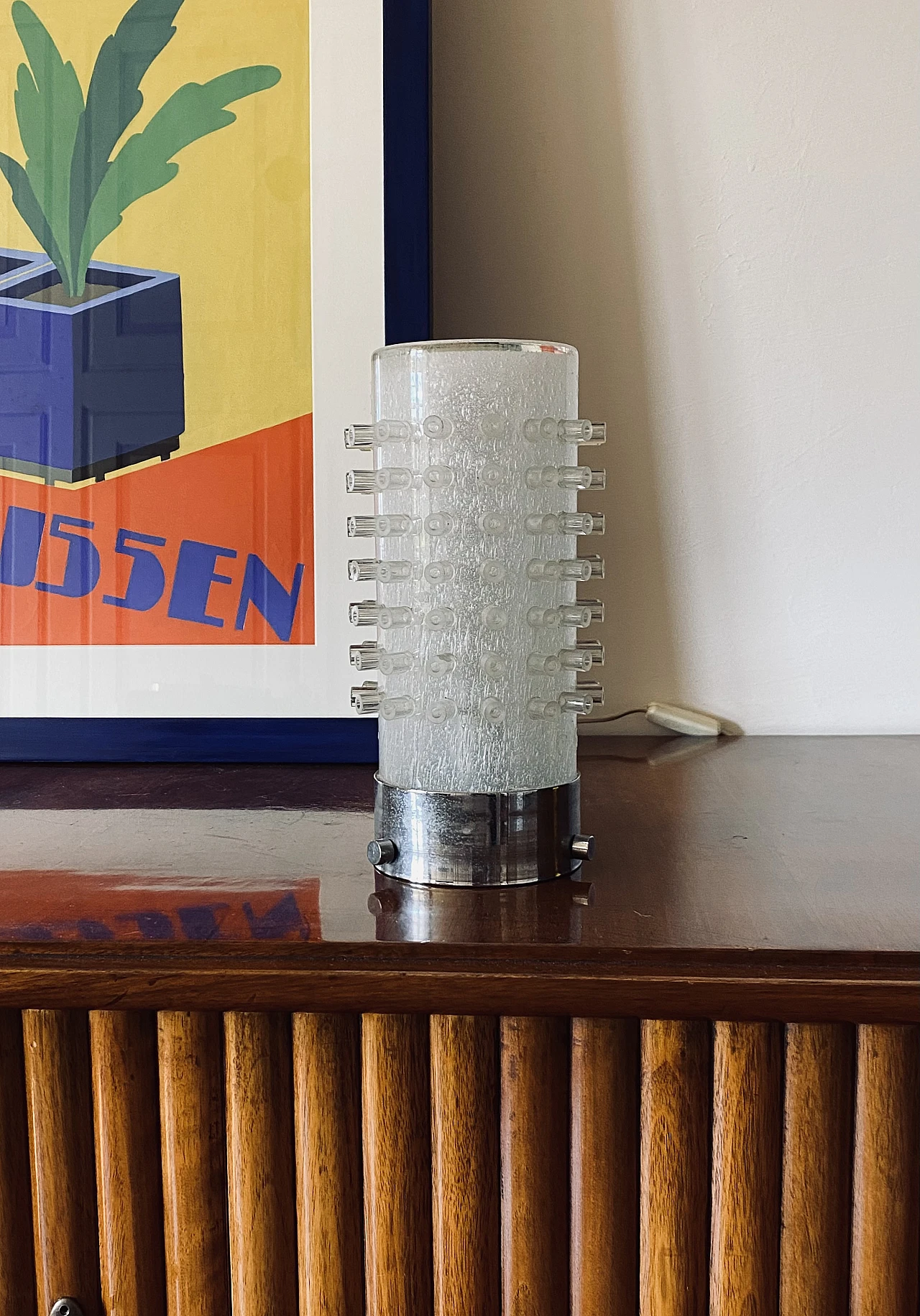 Murano glass and chrome-plated aluminium table lamp, 1980s 3