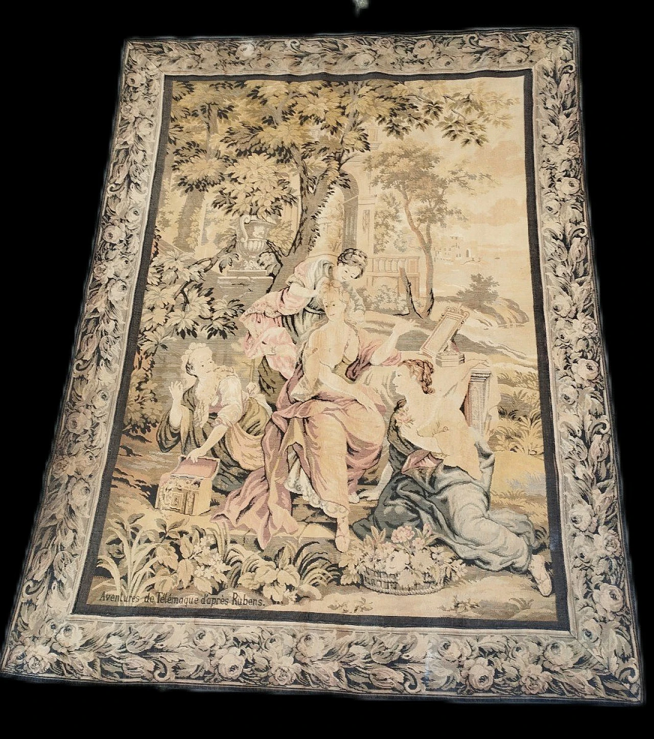Arazzo francese con scena tratta da Rubens, inizio '900 1