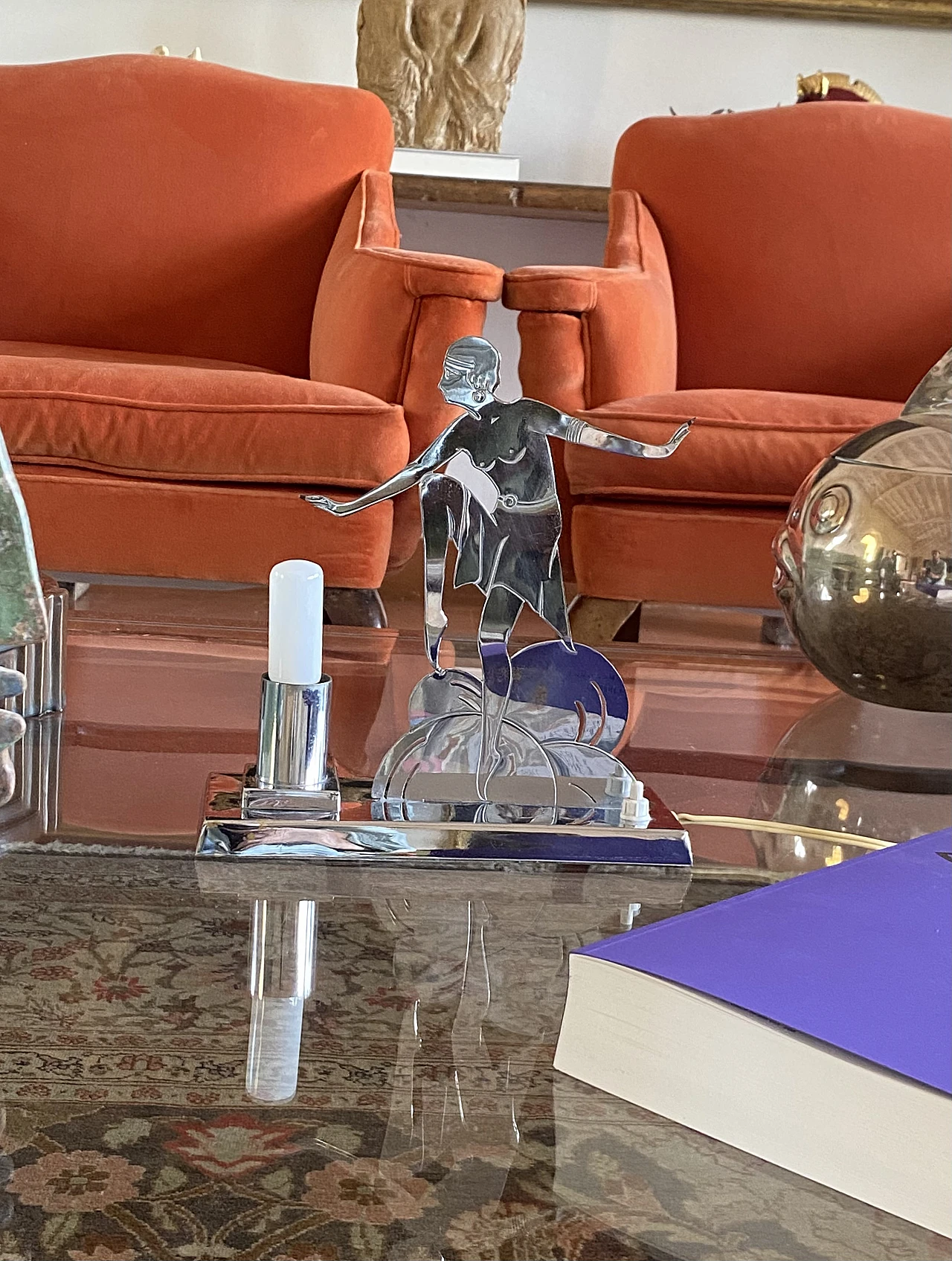 Lampada da tavolo con ballerina di charleston di LW Paris, anni '30 8