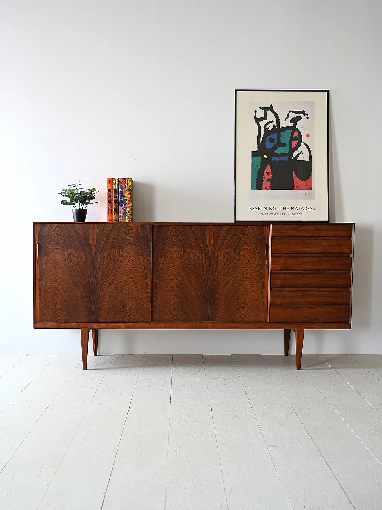 Danish rosewood sideboard with doors and drawers, 1960s 1