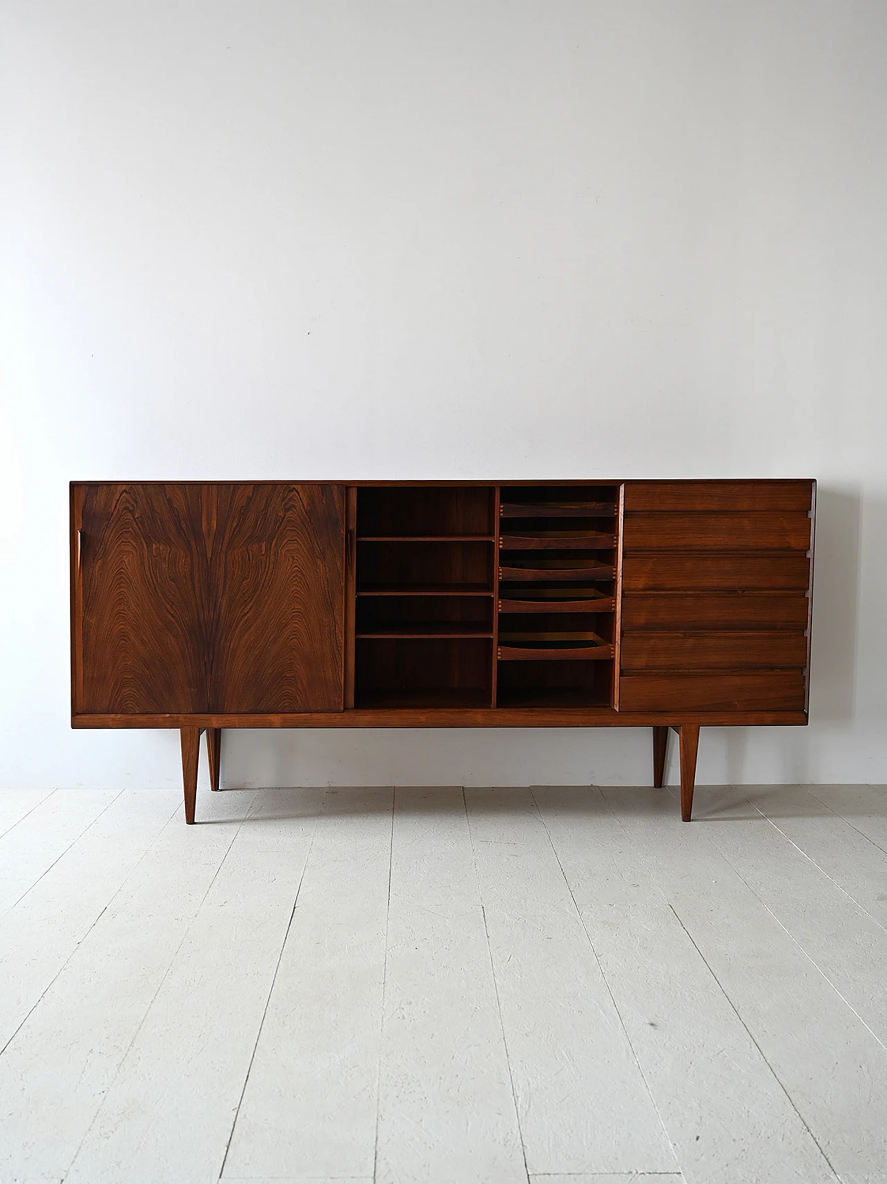 Danish rosewood sideboard with doors and drawers, 1960s 4