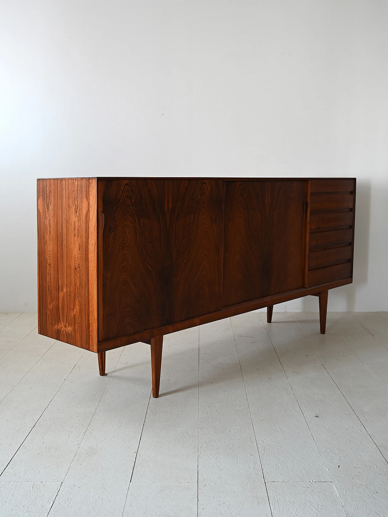 Danish rosewood sideboard with doors and drawers, 1960s 5