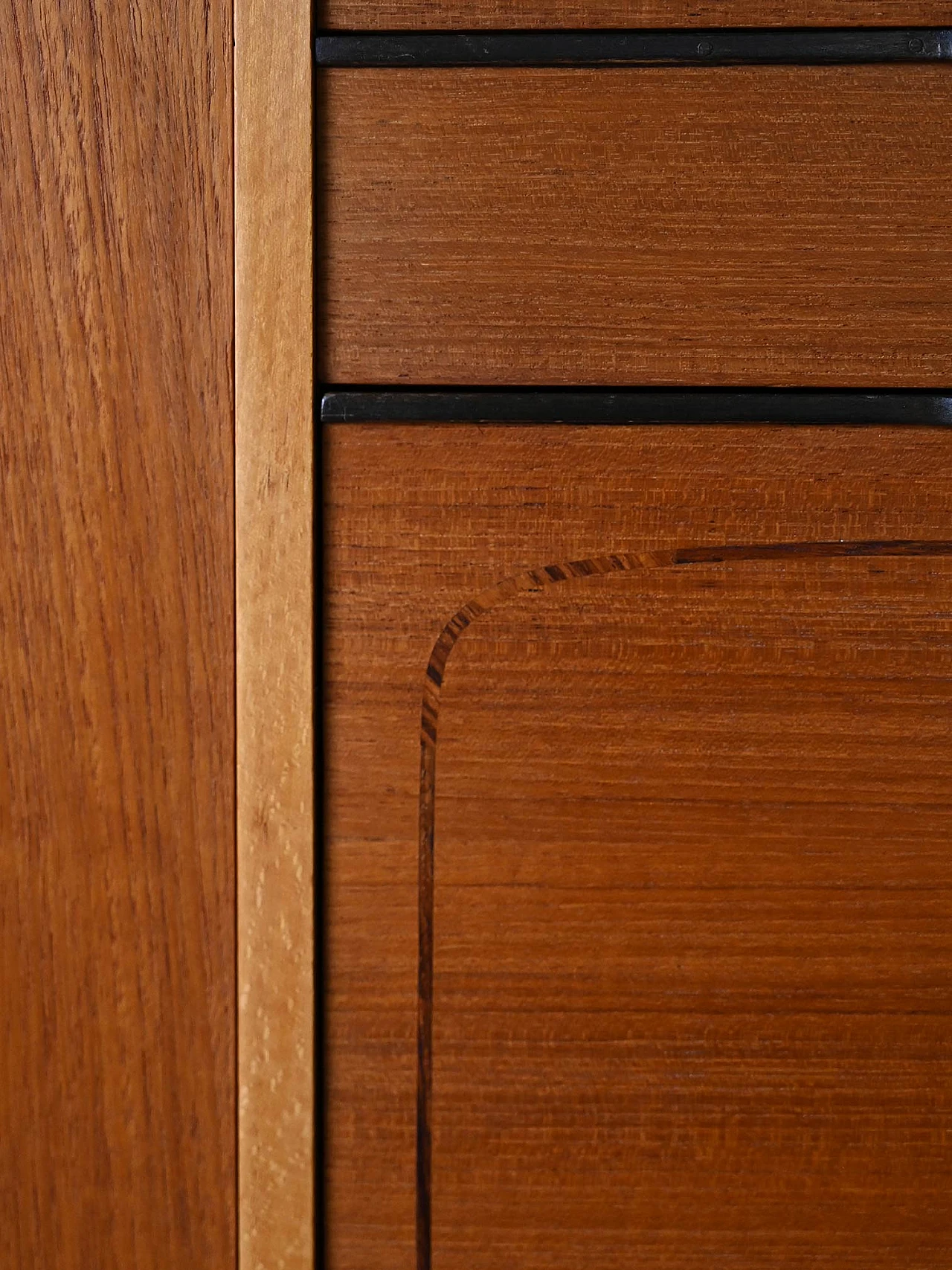 Scandinavian teak sideboard with black details, 1960s 8