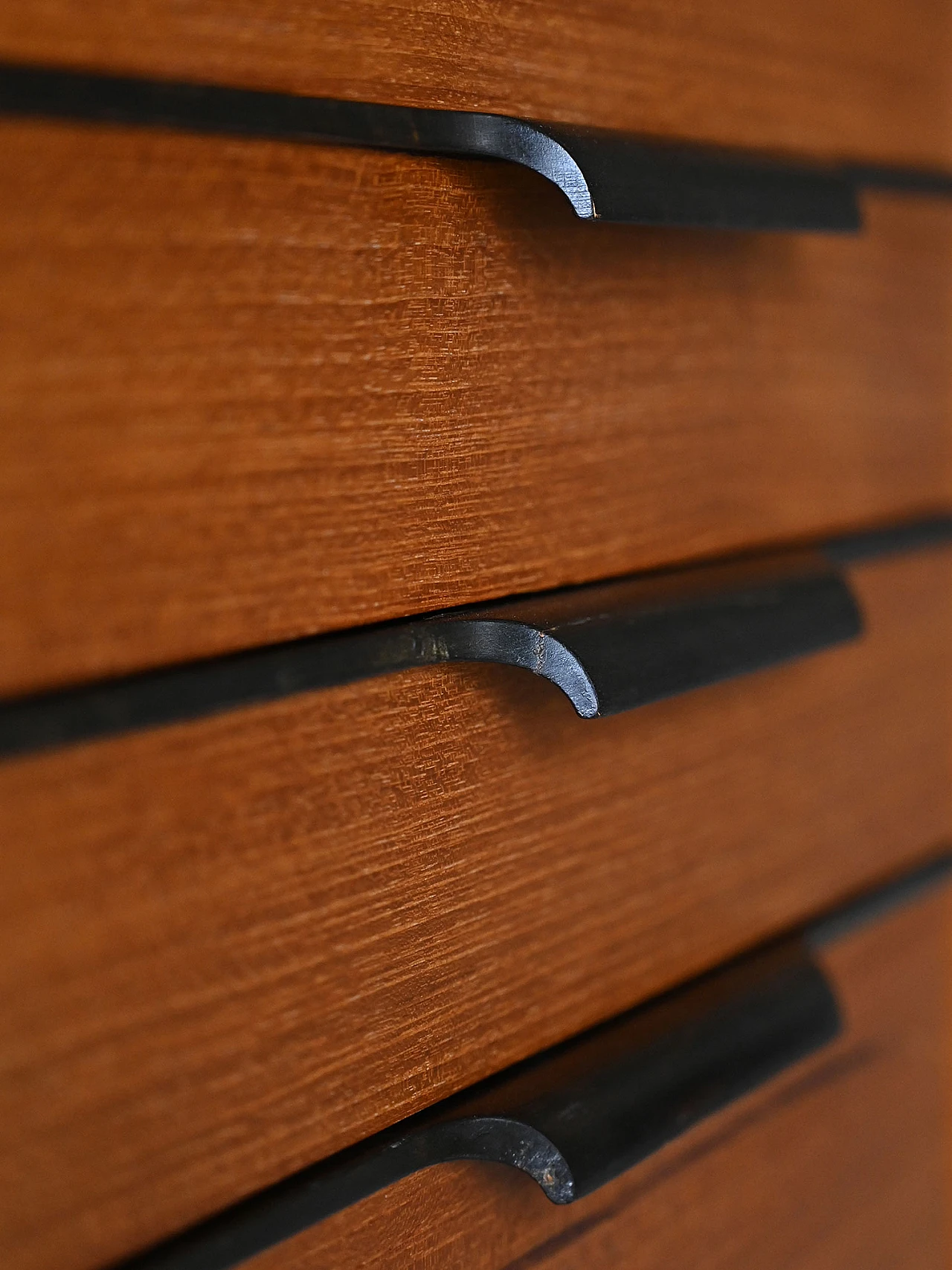 Scandinavian teak sideboard with black details, 1960s 10
