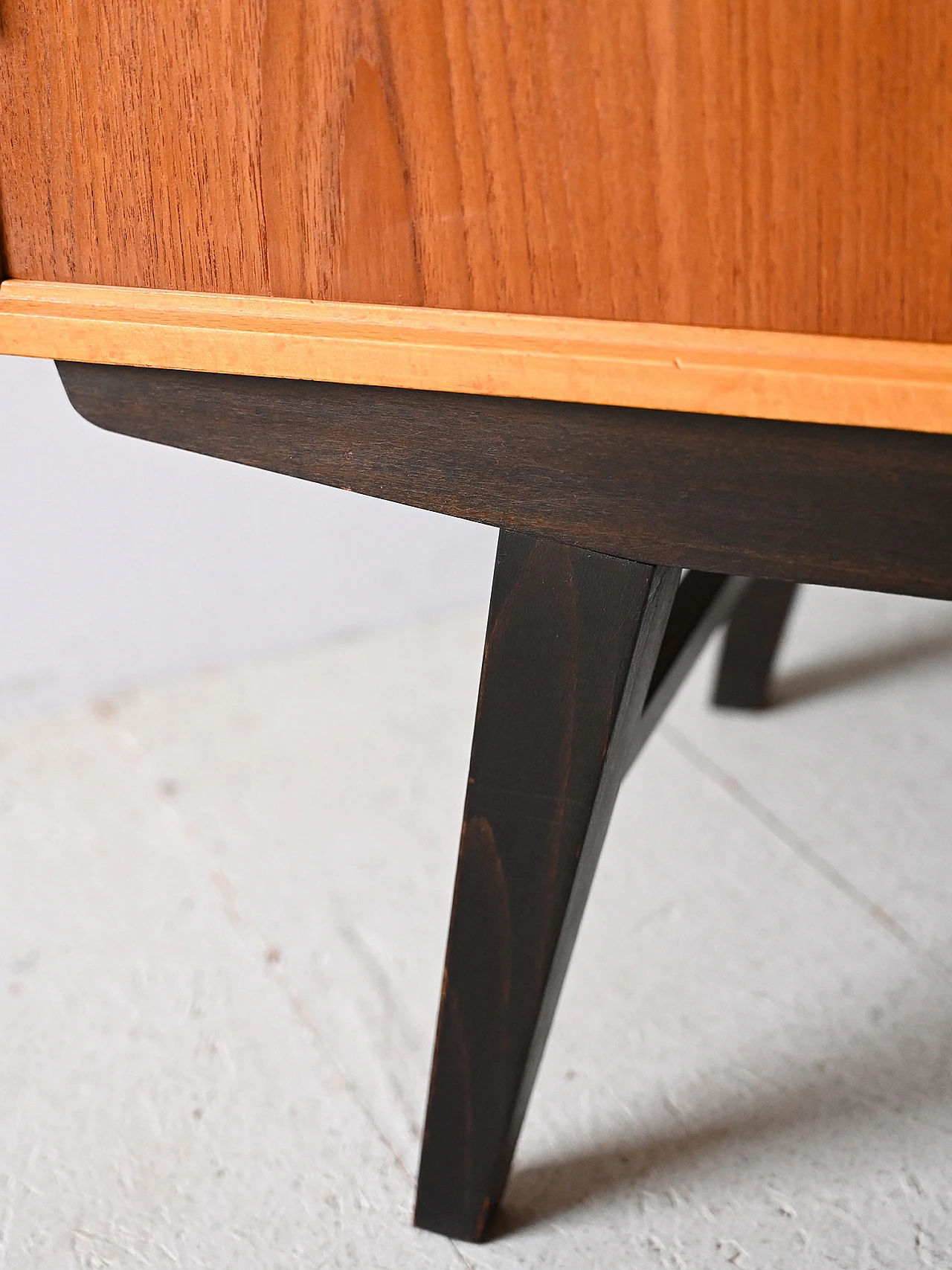 Scandinavian teak sideboard with black details, 1960s 11