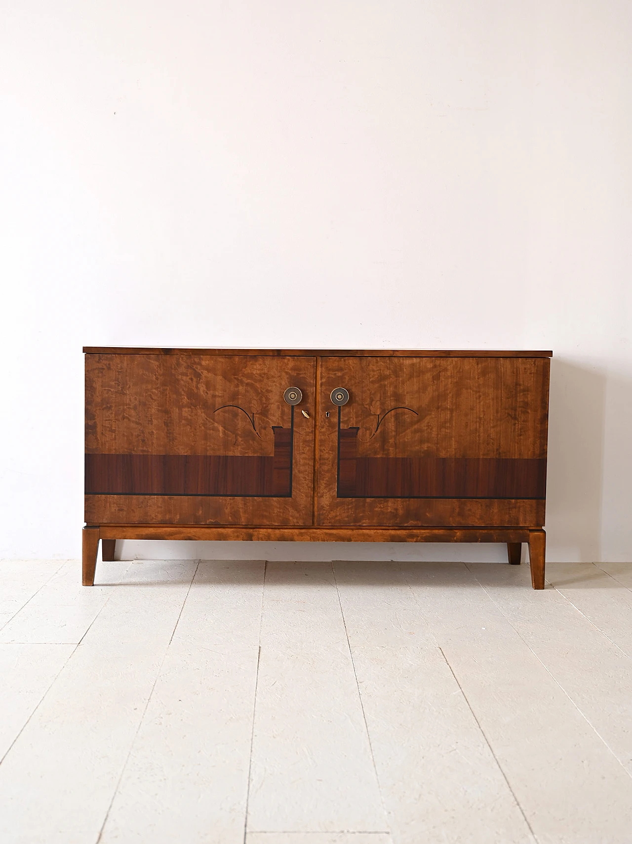 Wooden cabinet with hinged doors in Deco style, 1960s 2