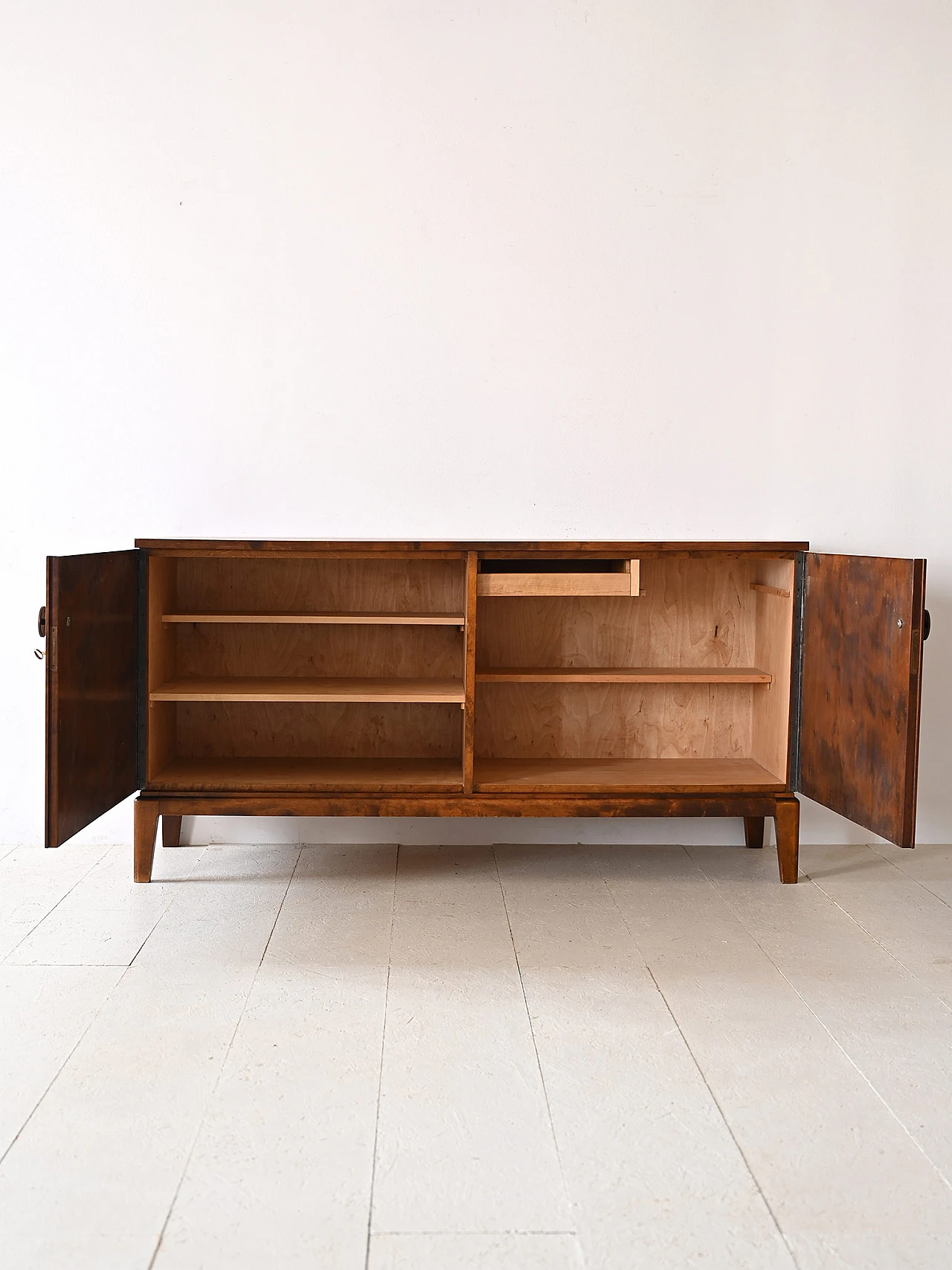 Wooden cabinet with hinged doors in Deco style, 1960s 3