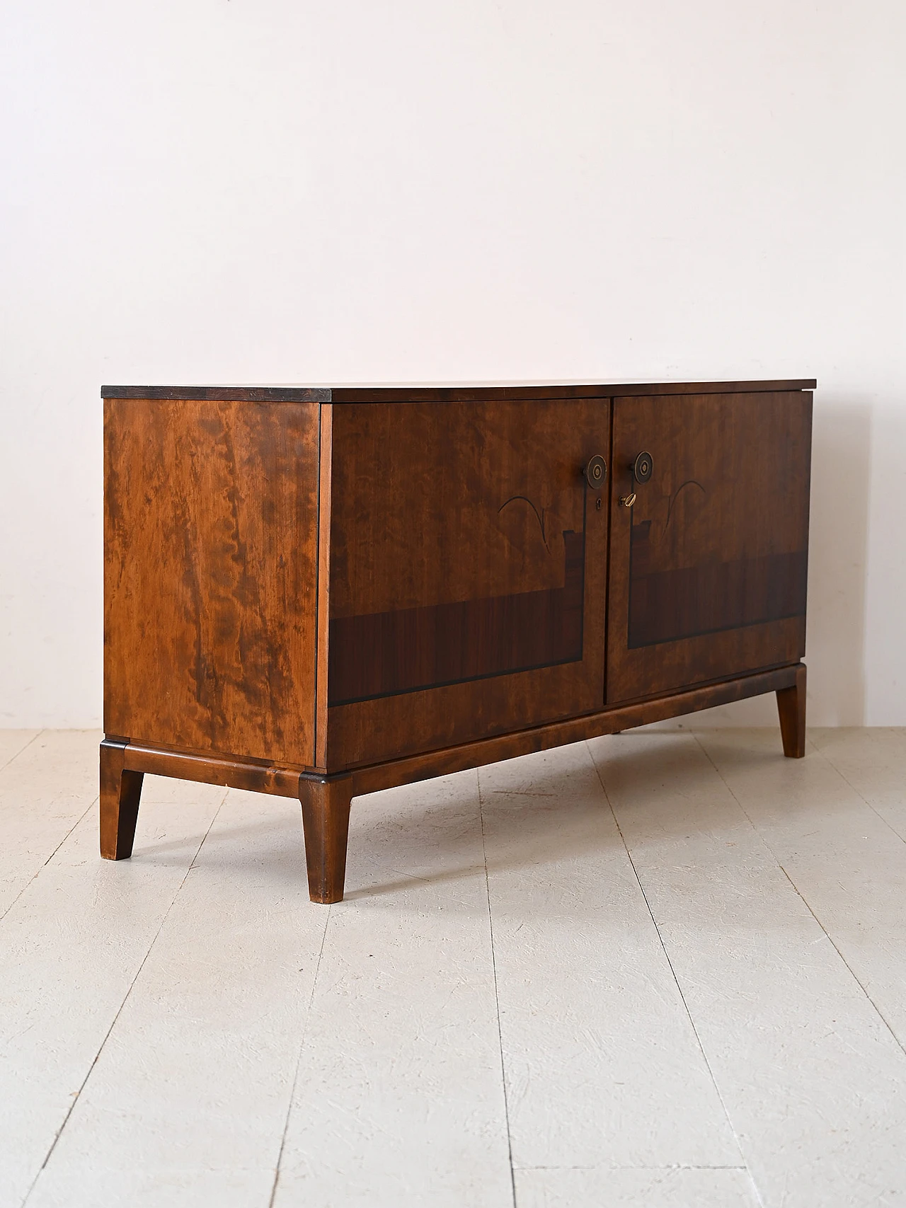 Wooden cabinet with hinged doors in Deco style, 1960s 4