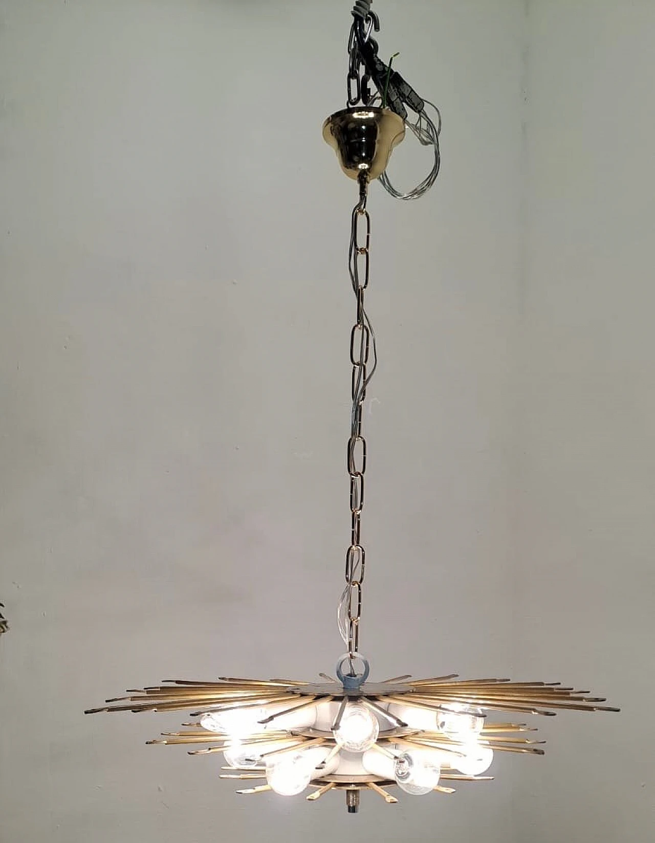 Poliedri style Murano glass polygon chandelier, 1980s 6