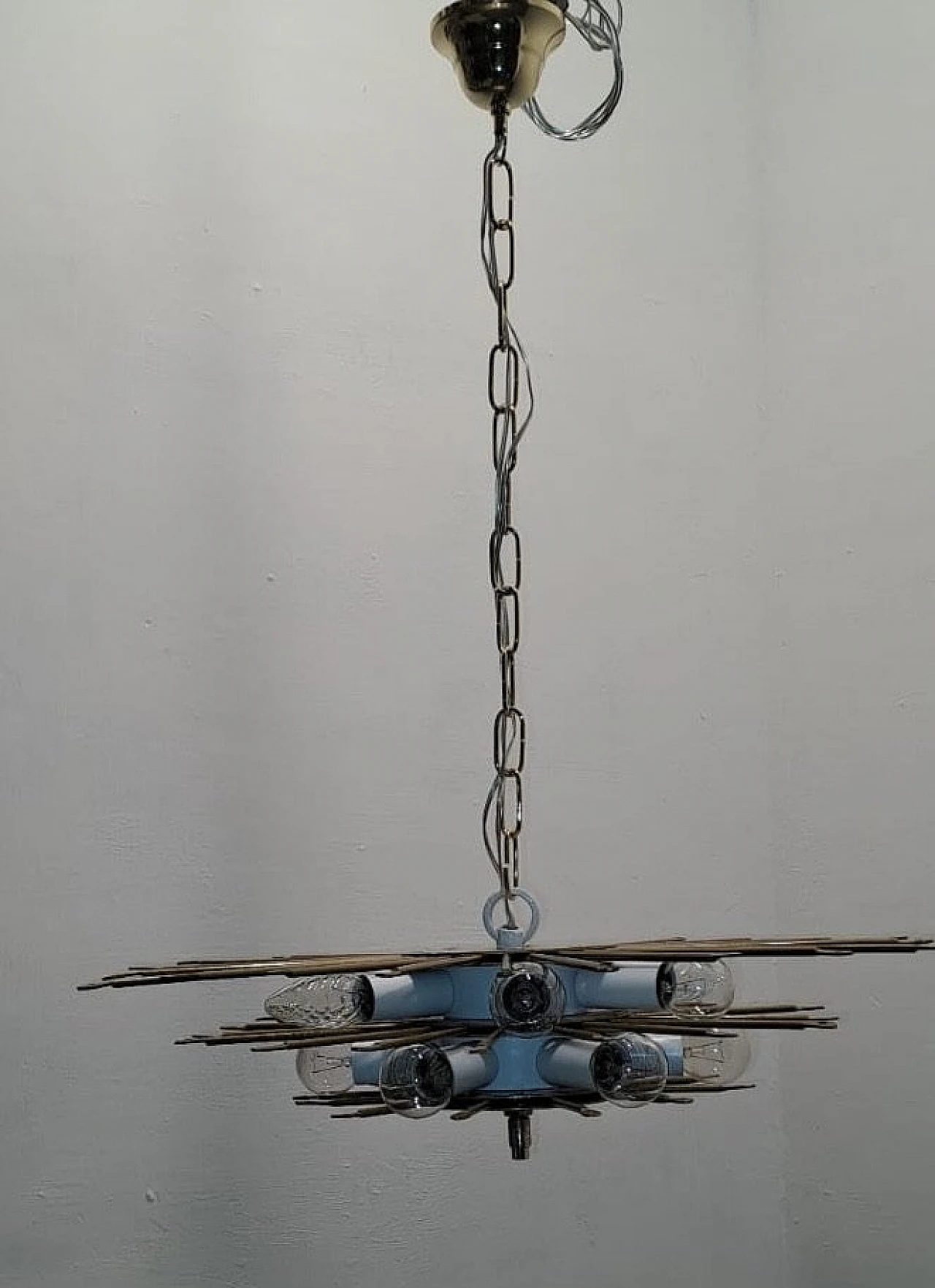 Poliedri style Murano glass polygon chandelier, 1980s 7