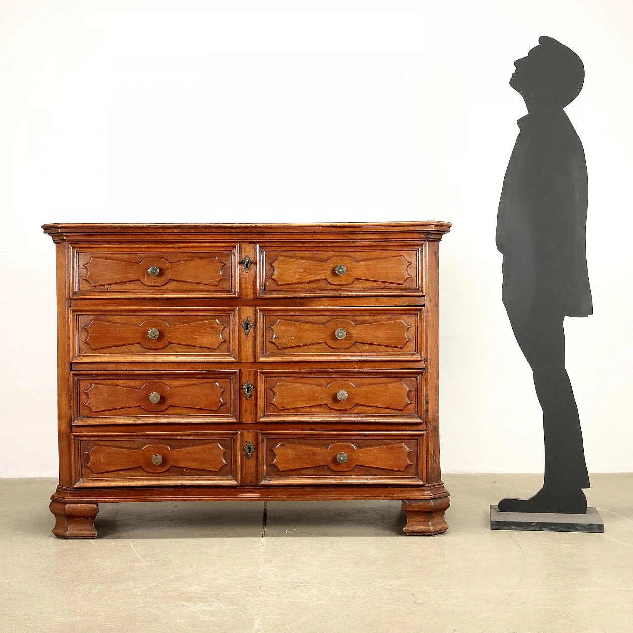 Canterano Barocco lombardo in noce con scrittoio, inizio '700 2