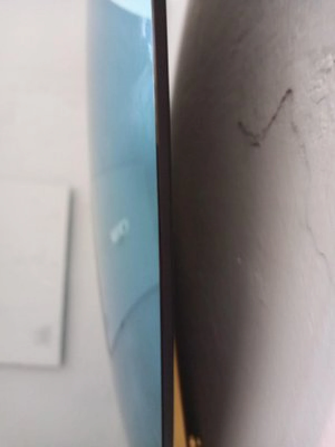 Specchio convesso blu con struttura in ferro orientabile, anni 2000 6