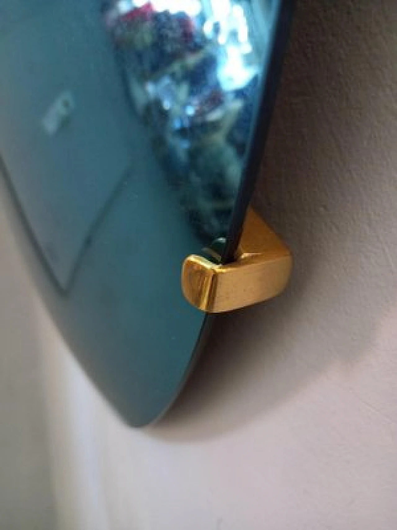 Specchio convesso blu con struttura in ferro orientabile, anni 2000 7